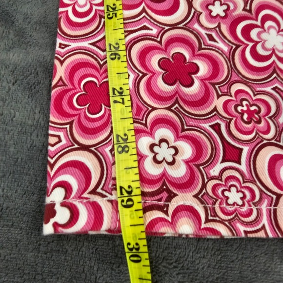 Womens Pink Floral Wide Leg Pants Retro Flower Pattern Y2K Style - Picture 5 of 5